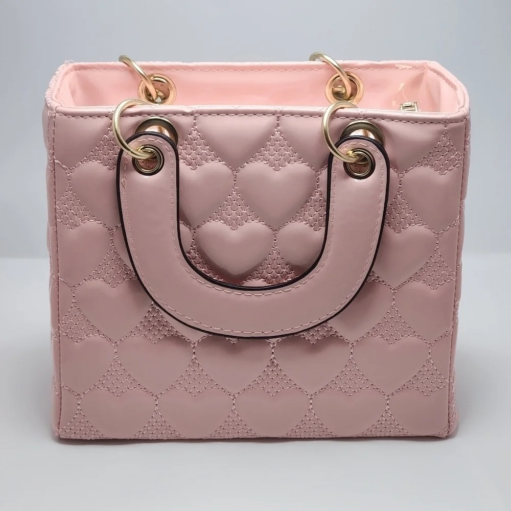 Quilted Heart Top Handle Handbag